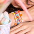 Arc-en-ciel | Argent sterling 925 | Bracelet de luxe en forme de champignon en verre Firefly